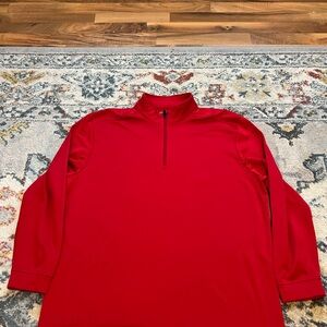 PGA TOUR Men's Red Thermal Flux Quarter-Zip Golf Pullover